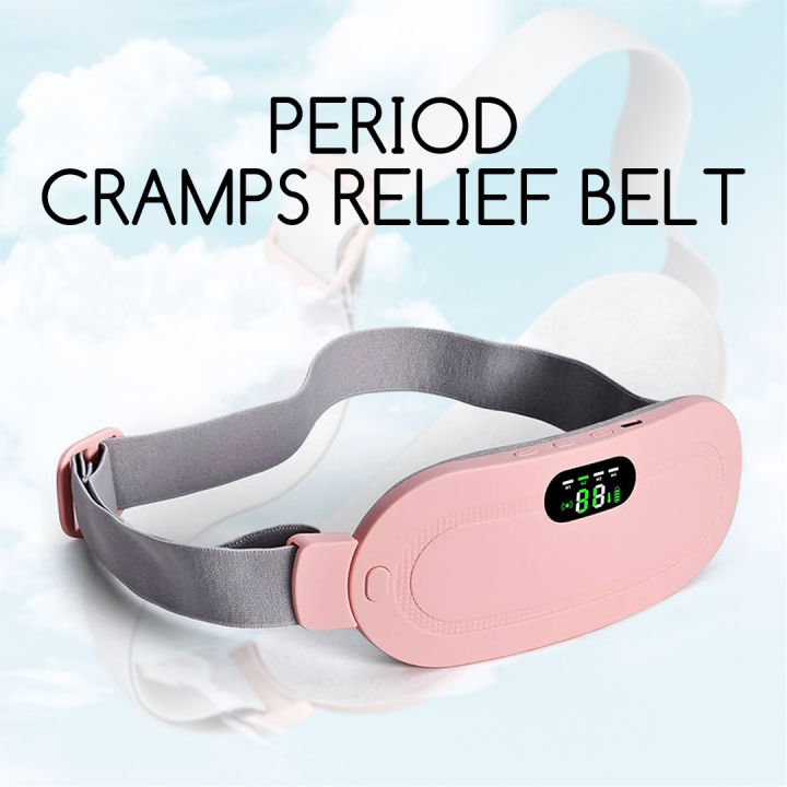 Period Cramp Relief Belt - Portable Electric Menstrual Heating Pad with Massager | Heated Waist Belt for Fast Menstrual Cramp Relief | 3 Heat Levels & 4 Massage Modes | Rechargeable & Adjustable for Women & Girls