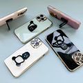 FELMYST Free FingerClasp For OnePlus 8 Pro Luxury 6D Bear Bracket With Lanyard Mobile Phone Plating Case Be@r Girl Boy Gift Square Casing Lens Protect Shockproof Silicone Soft Back Cover Cases. 