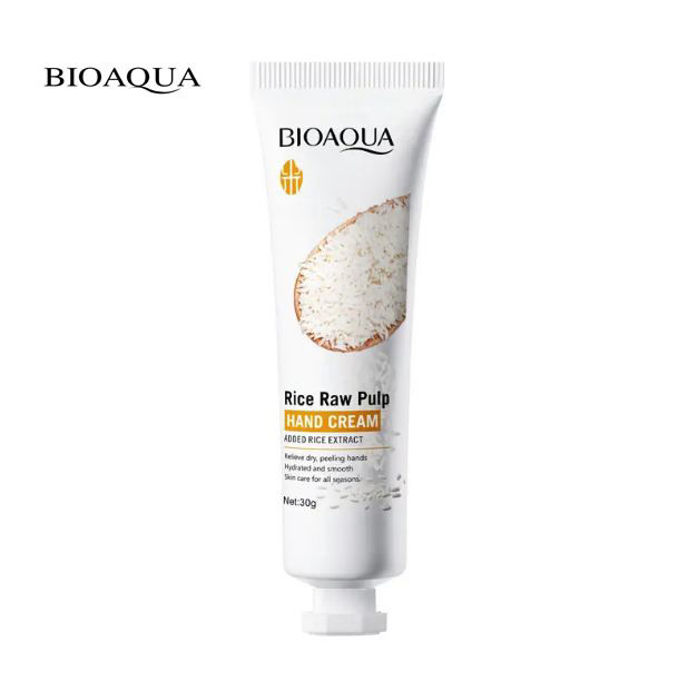 BIOAQUA Rice Raw Pulp Hand Cream Anti Chapping Anti Aging Moisturizing Glowing Cream 30g - BQY49000