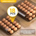 Fast Forward Rolling Egg Container for Refrigerator with Lid - Pack of 1 Stackable Plastic Egg Holder for Refrigerator - Terrazo Egg Tray for Refrigerator or Fridge Organizer. 