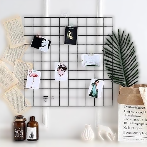 Wire%20Wall%20Metal%20Grid%20Panel%20Photo%20Wall%20Decor%20Home%20Display%20-%20Image%203