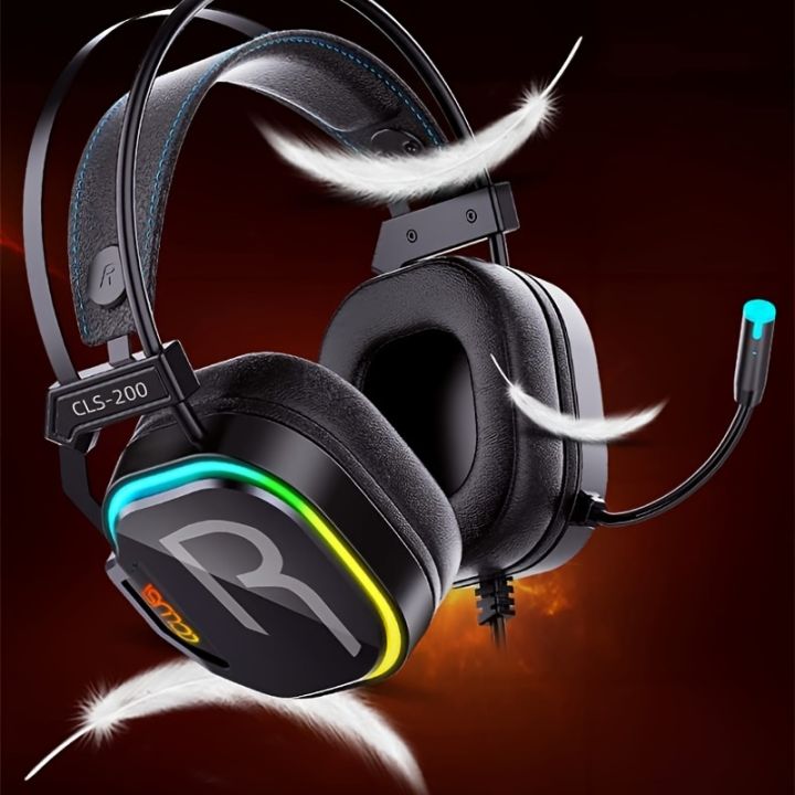 COLUSI CLS-200 RGB Gaming Headset - 360° Microphone, Adaptive Head Beam, Bass Surround, Soft Memory Earmuffs
