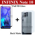 Infinix Note 10 Full Screen 9D Glass For Note 10 | Infinix Note 10 Back Skin Sheet For Note 10. 