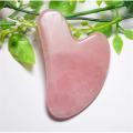 Heart Shape Rose Quartz Guasha Scraper Jade Roller Face Body Massage Skin Care Gua Sha Stone Skin Care Tool. 