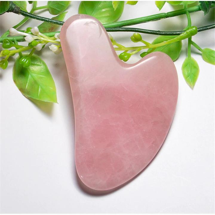 Heart Shape Rose Quartz Guasha Scraper Jade Roller Face Body Massage Skin Care Gua Sha Stone Skin Care Tool