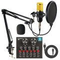 BM 800 Professional Condenser Microphone with 3.5 mm Audio Jack Converter for Mobile, Computer and Mic Stand Sound Studio Recording Dynamic (Black). 