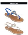 Pack Of 2 - Blue & Beige Imported Italian Design Fancy Sandals for Women - MT9. 
