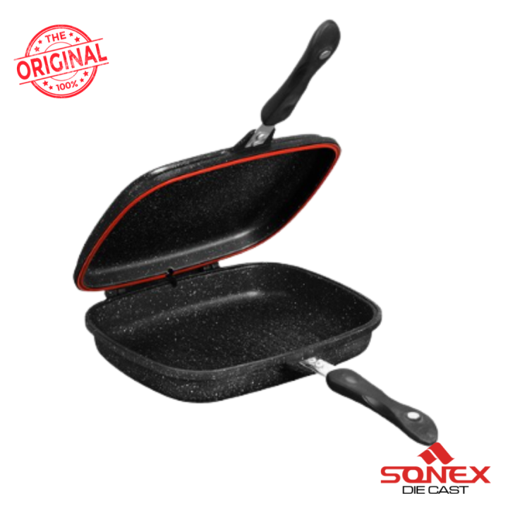 Sonex%20Die%20Cast%20Double%20Grill%20Pan%20%7C%20Non-Stick%20Marble%20Coated%2030cm-36cm%20%7C%20Two-Sided%20Grill%20Pan%20for%20Versatile%20Cooking%20-%20Image%202
