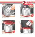 Dessini Italy Meat Grinder 3L Capsule Cutter Spin Chopper, Blender, Grinder, Mixer, Mincer, Masher, Shredder, Juicer, Pengisar Pengadun DS-977 2-Speed Control 4 Double Layer Blade 100% Pure Copper 1800Watt Motor Food Chopper Blender for Vegetables, |. 