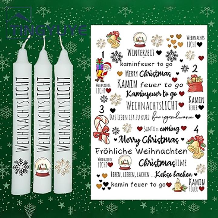 Candle Film Stickers Vibrant Candle Tattoo Stickers Perfect for Christmas Parties Easy Application Rich Colors Christmas Tattoo Stickers