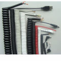 PU spring wire elastic wire 2-core spiral coiled wire 23456789 core TPE telescopic DCAC power connection cable. 