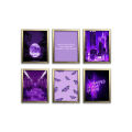Purple Aesthetics Frame set 6 Pcs Motivational Quotes Set Collage 5x7" size Photo Wall Decoration Photo Frame Wall Hanging Home Decoration Picture Gallery for Living Room Bedroom Study Room. 