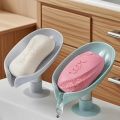 Leaf-Shaped Self-Draining Soap Tray, Soap Box Soap Shelf, Suction Cup Drain New Non-Punching Wall Mounted Soap Holder for Efficient Water Removal And Storage, V-Shaped, Easy to Clean, Perfect for New Year Gift Decoration. 