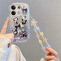 3D Kuromi Cartoon Phone Case For OPPO A38 A36 A35 A33 A32 A31 A52 A53S A54S A55 A56 A57 A58X With Wrist Chain Cute Bear Cover. 