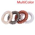 Rubber Telephone Wire Hair Ties Spiral Slinky Hair Head Elastic Multicolor Bands. 
