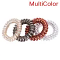 Rubber Telephone Wire Hair Ties Spiral Slinky Hair Head Elastic Multicolor Bands. 