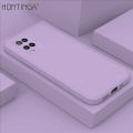 Hontinga for OPPO A54 2021 Case Side Design Phone Cover Simple Candy Color Square Edge Pattern Liquid Silicone Trend Cover. 