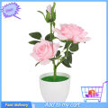 1 Set  Potted Plant Cut Evenly Clear Texture Plastic Table Decor  Rose Flower for Party. 