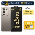 1-5 Pcs - infinix Note 50 / Note 50 Pro - OG Gorilla Glass Screen Protector- Premium Quality - Extra Smooth touch - With Cleaning Wipe. 