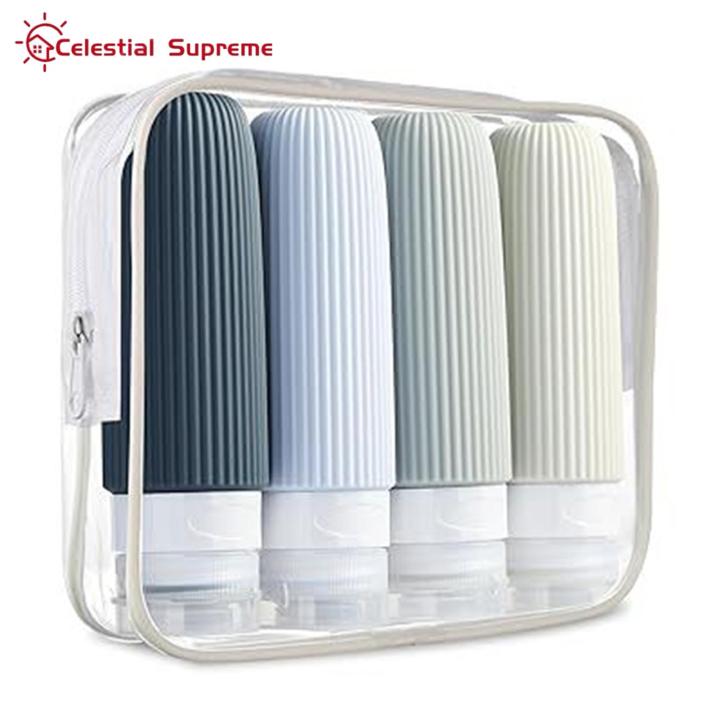 Portable Travel Bottle Travel Size Refillable Bottles Set Leak Proof Reusable Toiletries Containers for Lotion Shampoo Mouthwash 90ml Capacity Portable Squeeze Bottles Empty Toiletries Container