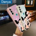 dienya For MOTOROLA Edge 20 Case Cartoon Cute Mickey Mouse Side Design Phone Case Square Edge Pattern Silicone Softcase Luxury Plating Casing Full Cover Camera Shockproof Protection Cases. 