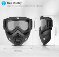 Face Helmet Mask & Goggles | Fog-Proof Warm Full Face Shield for Motorcycle Riding | Stylish Bike Rider Glasses. 