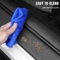 4pcs Universal Car Door Side Step Threshold Sticker Carbon Fiber Threshold Strip Protection Sticker for toyota. 