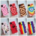 Xiaomi Redmi 9 / 9A / 9C Case Love Heart Rainbow Painted Candy Color Soft Silicone Back Cover Couple Phone Case. 