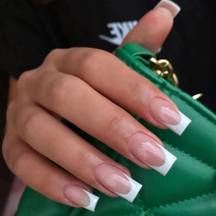 【The road to happiness Store】24Pcs Coffin Nails Design Artificial Ballerina Fake Nails With Glue Full Cover Nail Tips Press On Nails