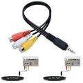 3.5mm Mini AV Male To 3 RCA Female Audio Video Cable Stereo Jack Adapter Cord. 