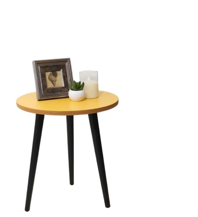 Side Table Yellow Tob Legs Black Coffee Table