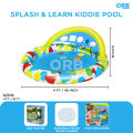 4 Ft Bestway 52378 Inflatable Splash & Learn Kiddie Swimming Pool For Kids Solid Shape Sorting Wall Colorful Swim_Pool With Vinyl 4 Inch Depth Water Splash Kid Learn Play Fun Party Game Outdoor & Indoor Picnic With Family Fast, Simple & Easy. 