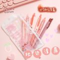 6PCS/Set Cute Black 0.5MM Kawaii Press Pen Set Korean Carbon Pen Student Gel Pen School Supplies Office Stationery. 