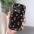 Hontinga for Vivo Y100 5G Back Cover Multicolor Flower Cream Texture Phone Case Wavy Edge Soft Silicone Cover. 
