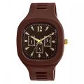 Square Watch Brown Dial Analog Silicon Strap Stylish Designer Analog Watch for Men's and Boy's. 