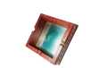 handmade Wooden sigrate , sigaar ashtray with brass work, engraved and stand. 