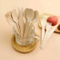 AURA [100Pcs Disposable Wooden fork for fruits fork Wood Western Steaks Wedding Party Tableware Kitchen Accessories}. 