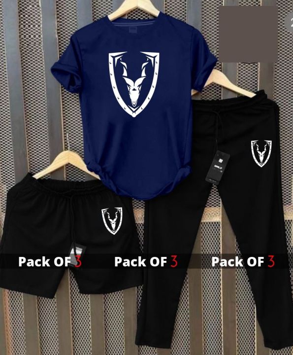 Markhor 3 piece track suit T-Shirts Trousers Shorts Summer Tracksuits for Men and Boys