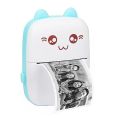 Portable Printer, Mini Pocket Wireless Bluetooth Thermal Printer with 1 Roll Printing Paper for Android iOS Smartphones, Work Study Photo Label Notes Memo Picture Inkless Printing (Blue). 