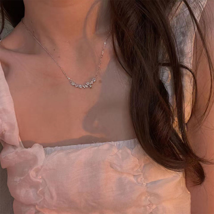 【Very good-looking】Fashion Zircon Choker Necklace Clavicle Chain Women Trendy Simple Tiny Jewelry Nicle