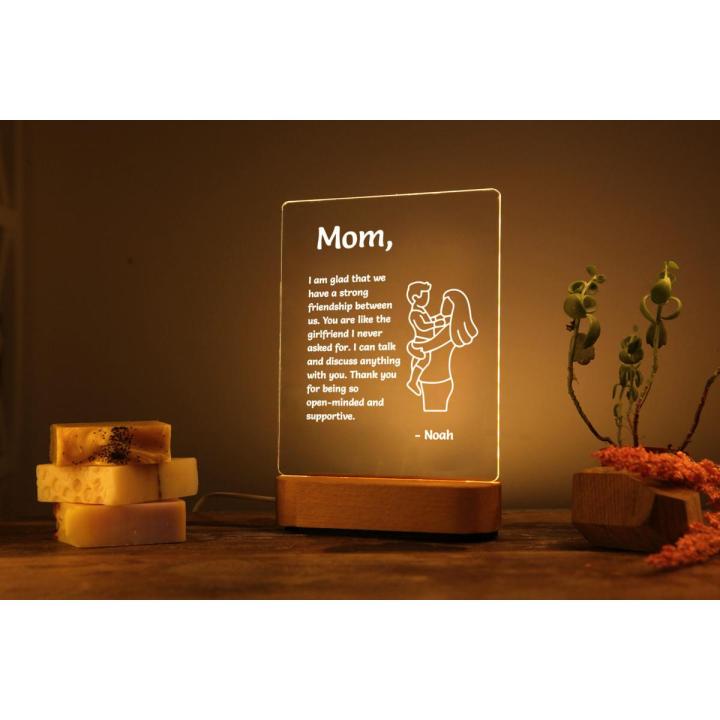Personalized Night Light as Mothers Day Gift -Present for Mother - Unique Mom Gift - Mom Gift Ideas - Best Mom Ever - Mom Birthday Gifts