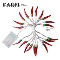 Outdoor Chili Pepper Lights High Brightness Led Chili Pepper String Lights for Festive New Year Decor Battery-operated with Different Light Modes Favorite Chili Pepper Light. 