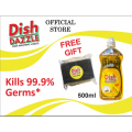 Dish Dazzle Dish washing Liquid | Powerful Grease Cutting Formula dishwasher liquid | (Dish Dazzle your Dishes Deserve to Dazzle) With Free Gift Sponge. 