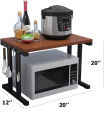 Microwave Rack Extension Microwave Oven Rack Double Horizontal Kitchen Shelf Multi-Function Kitchen Storage Rack. 