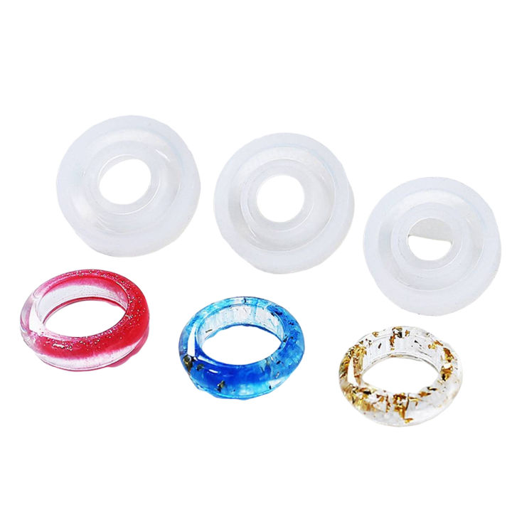 3Pcs Flexible Assorted Silicone Ring Mold For Making Resin Epoxy Jewelry DIY