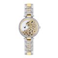 【ETOP】Women Luxury Full Crystal Quartz Watch  Fashion 3D Leopard Dial Stainless Steel Bracelet Wristwatch Female Clock Reloj Mujer. 