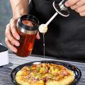 Techmanistan Refillable Honey Dispenser Glass Honey Bottle With Silicone Honey Stick, Honey Dispenser Bottle with Honey Stick, 220 ml Honey Container Bottle. 