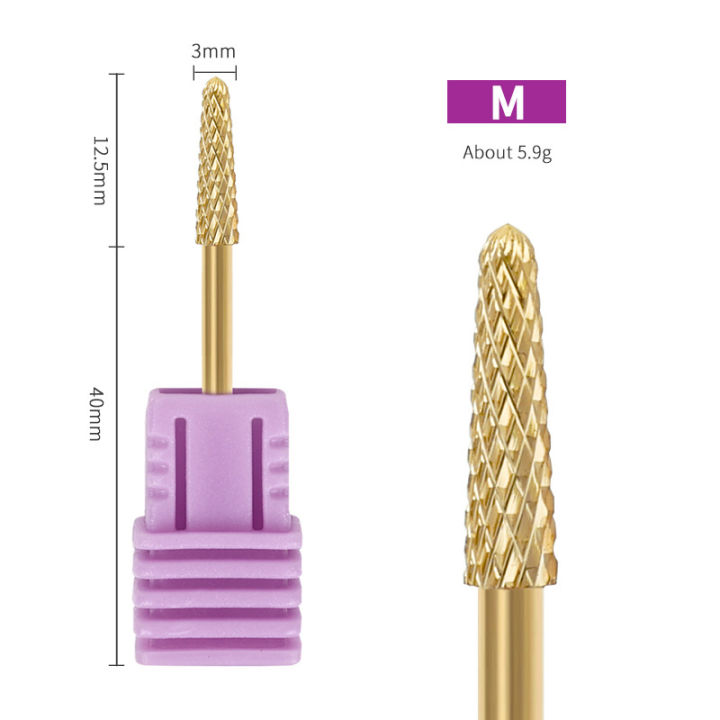 Diamond Nail Drill Bits 3/32'' Russian Manicure Drill Bits Rotary Burr Cuticle Flame Tip Nail Accessories Tools Dead Skin Remove