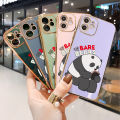 ZeroQiQi for Vivo V21 / V21 5G Back Cover Cartoon Panda Luxury 6D Plating Case Side Pattern Soft Silicone Square Phone Cases + Free Lanyard. 