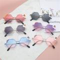 Sun Beach UV400 Children's Outfit Mirror Frame Girls Metal Flower Glasses Kids Sunglasses Polarized. 